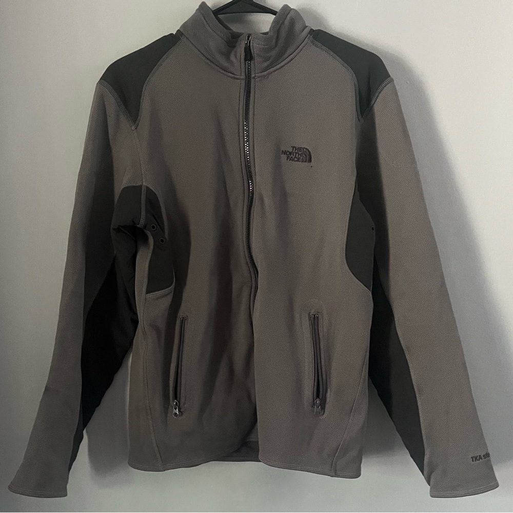 The North Face Men’s Sweater Jacket Full Zip TKA Stealth Gray size Small 💸 SALE